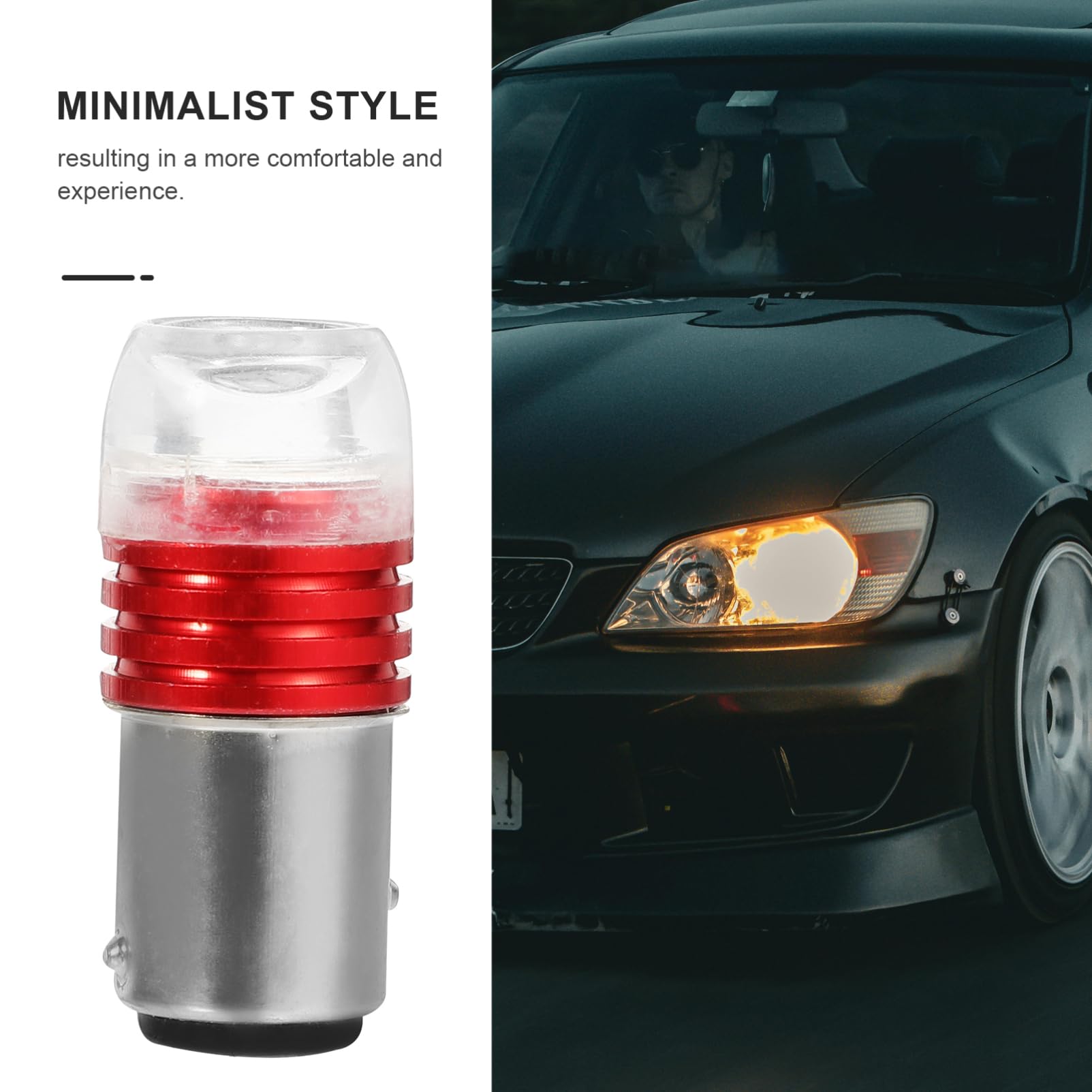 Garneck LED de Aluminio Bombillas para Moto Motocicleta Traseras 2 12v Eléctrica Instalación de 3w Rojo Fácil Aleación y Vidrio Pack para Accesorios