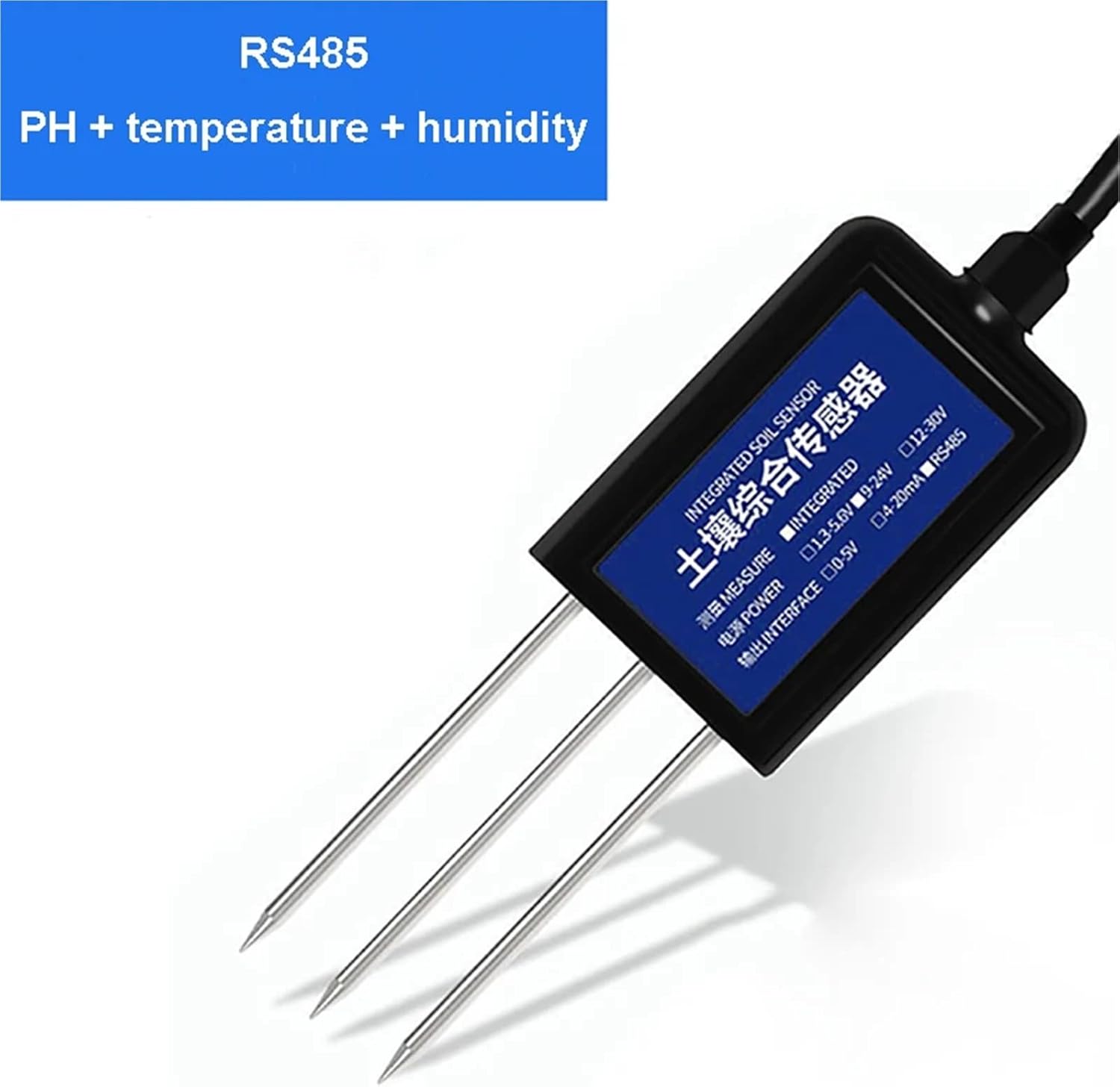 485 Agricultural Soil Temperature and Humidity Sensor ph NPK Moisture ec Detection Instrument Fertility Nutrient Greenhouse(T and H and PH)