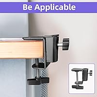 Vista 7 de 4 abrazaderas en C de escritorio con orificio de rosca de 1/2 pulgada, soporte voladizo ajustable para montaje de luz de escritorio, abrazaderas