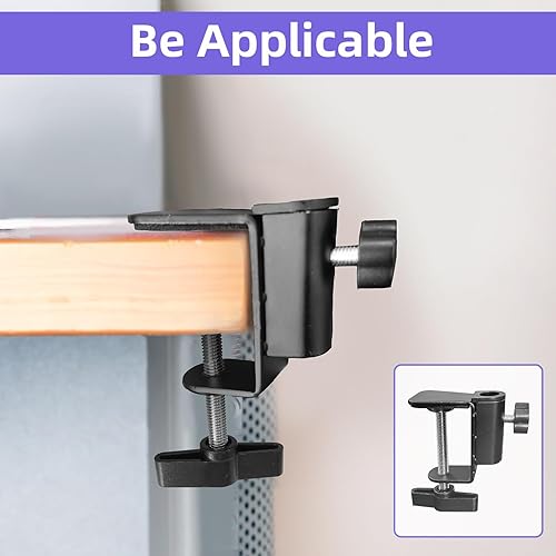 Miniatura 7 de 4 abrazaderas en C de escritorio con orificio de rosca de 12 pulgada, soporte voladizo ajustable para montaje de luz de escritorio, abrazaderas de