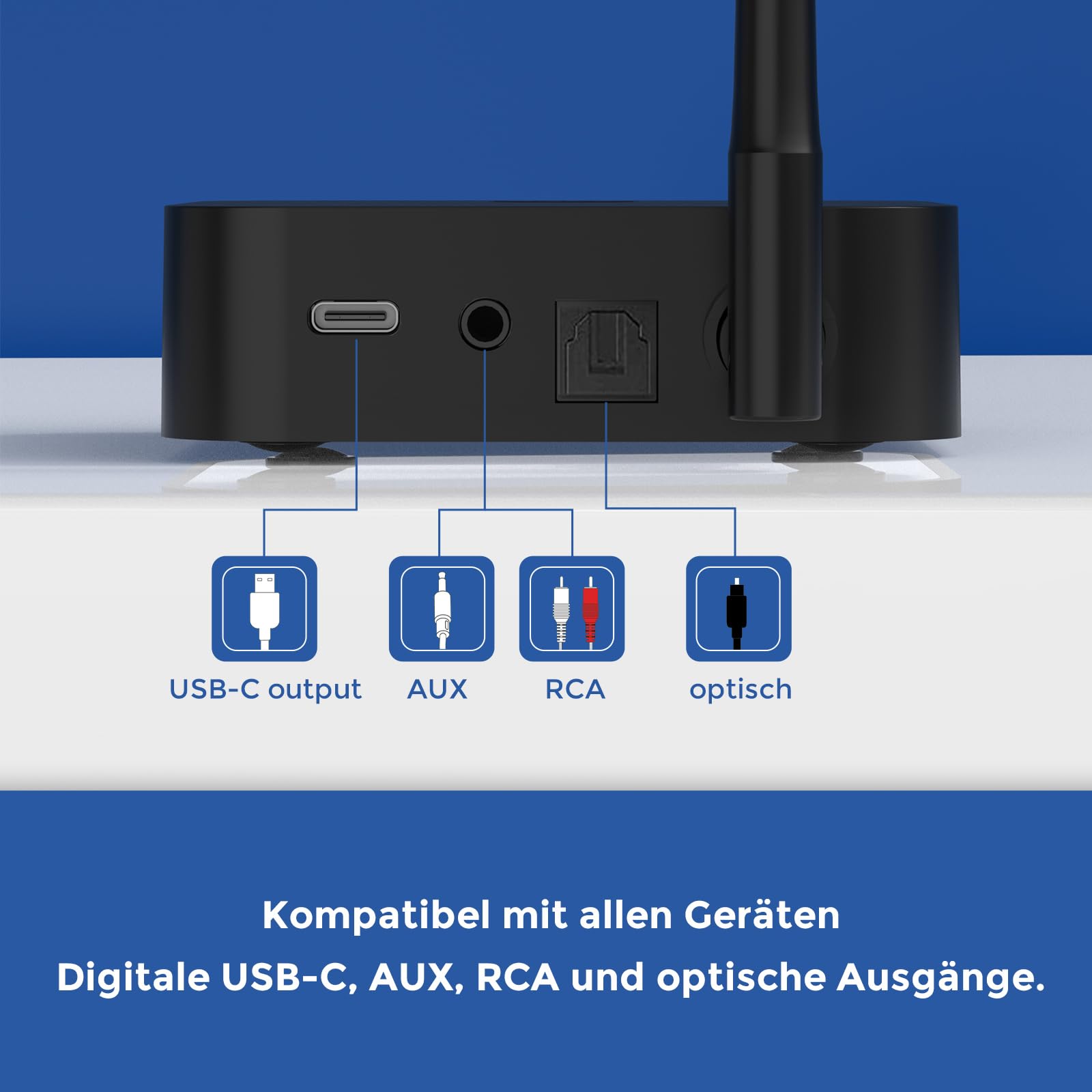 Wireless Kopfhörer zum Fernsehen mit Sender, Over-Ear Bluetooth 5.3 TV-Headset für Senioren,295ft Reichweite mit optischen, AUX, RCA und USB, hohe Lautstärke, Keine Verzögerung,Holzkohle