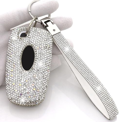 Miniatura 4 de Funda para llavero compatible con Ford Explorer Edge Mustang Fusion Escape F150 F250 F350 F450 F550 (plateado, modelo A), plateado