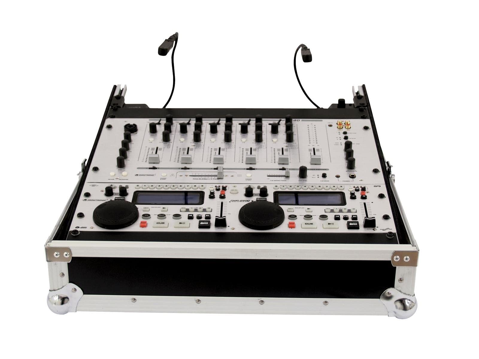 ROADINGER Mixer-Case Profi MCB-19, schräg, sw, 12HE | Flightcase für 483-mm-Geräte (19")