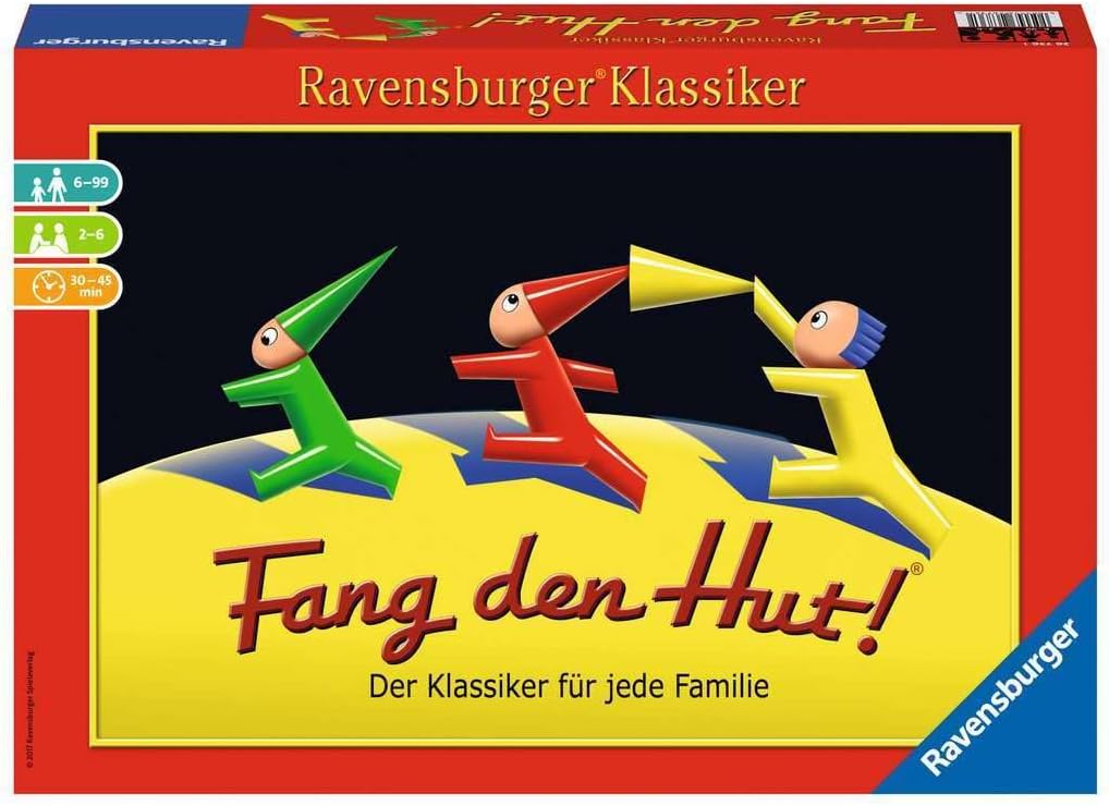 Ravensburger 26736 - Fang den Hut - gioco a conchiglia per 2-6 giocatori, gioco per famiglie a partire dai 6 anni, Ravensburger classic