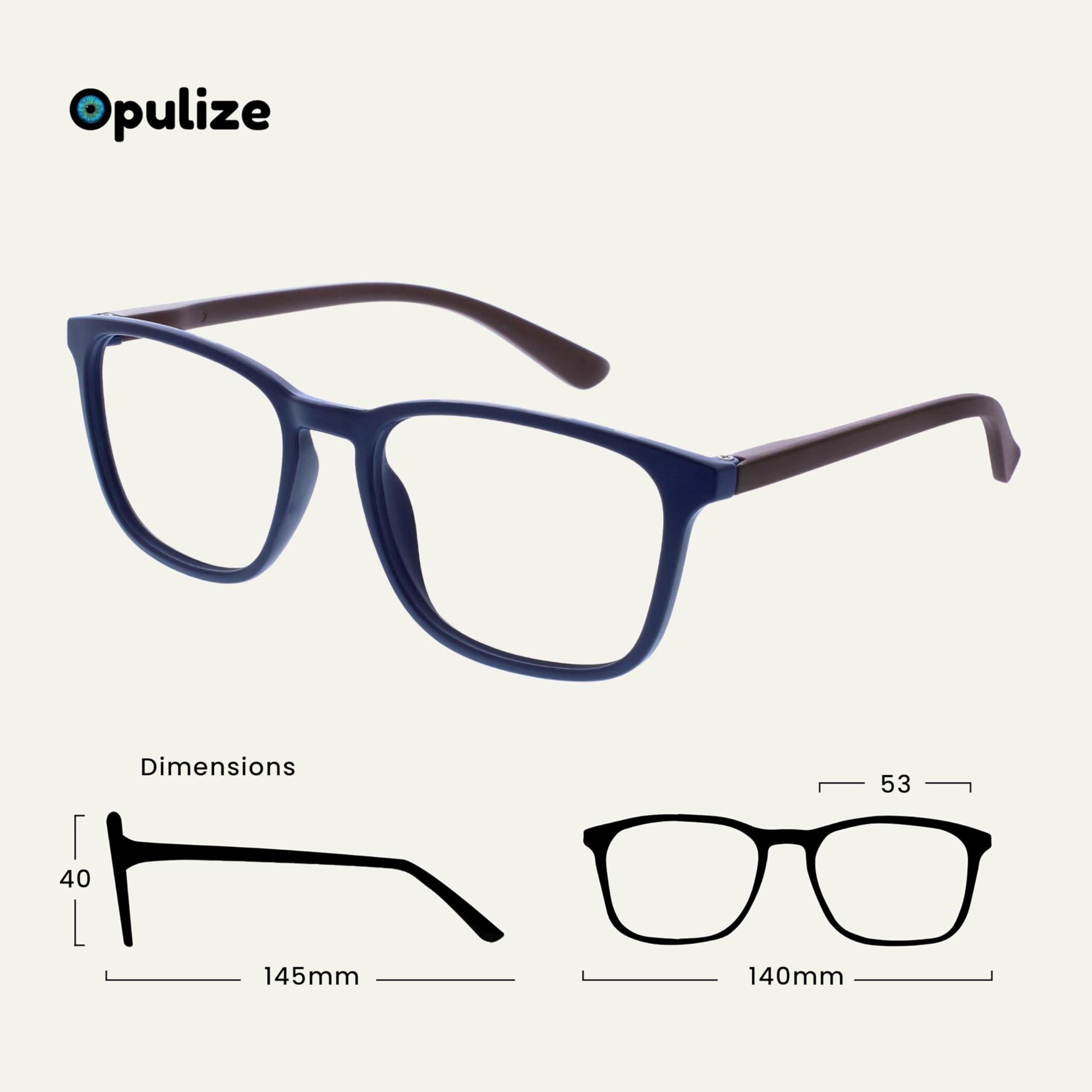OPULIZE Max Reading Glasses 3 Pack, Classic Large Rectangular Frame, Matt Blue Green Grey, Men's Women's Unisex - Image 2