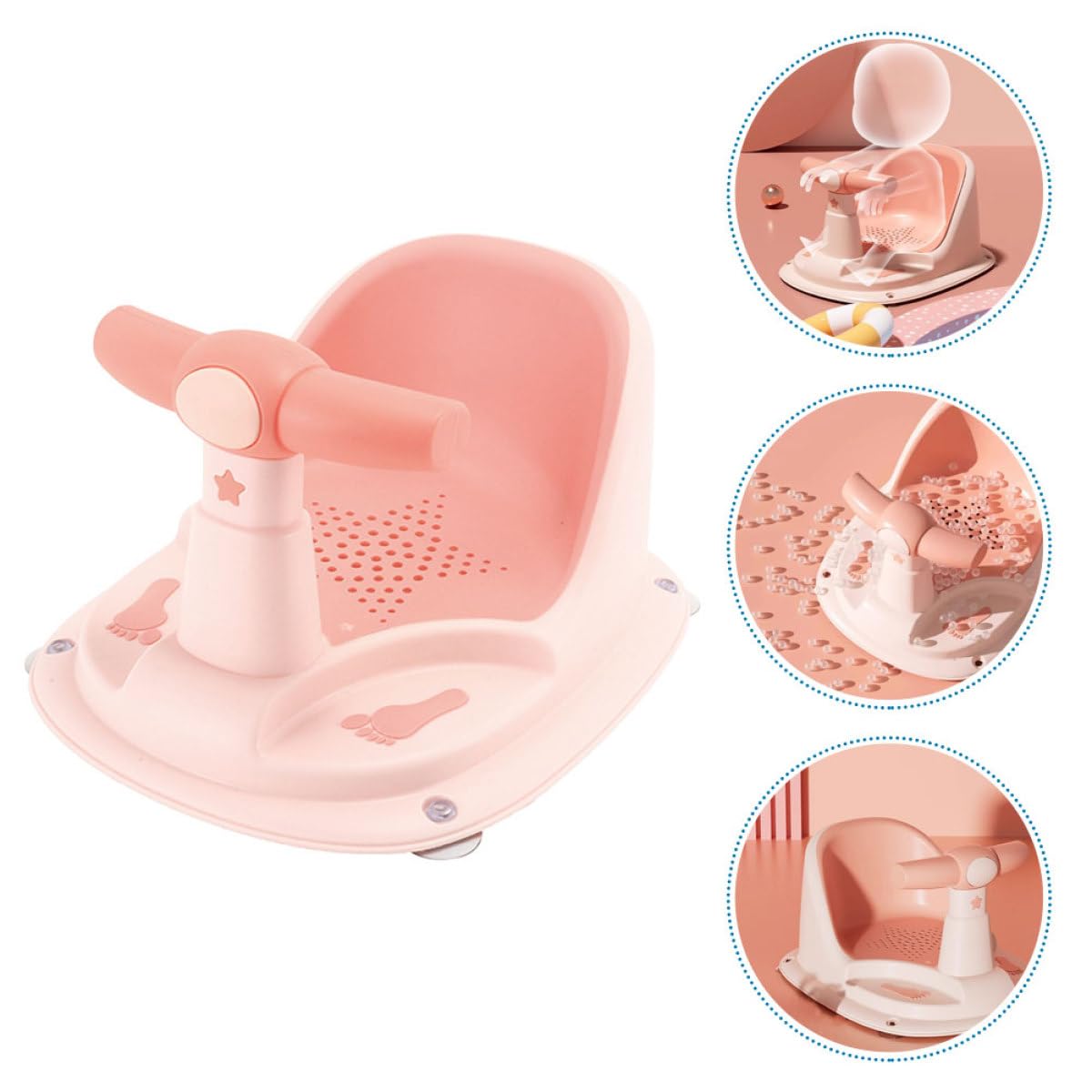 YARNOW Babybadewannensitz und Praktischem Stauraum aus Pp und Tpe mit Rutschfestem Design Ergonomischer für Neugeborene und Kleinkinder im Haushalt