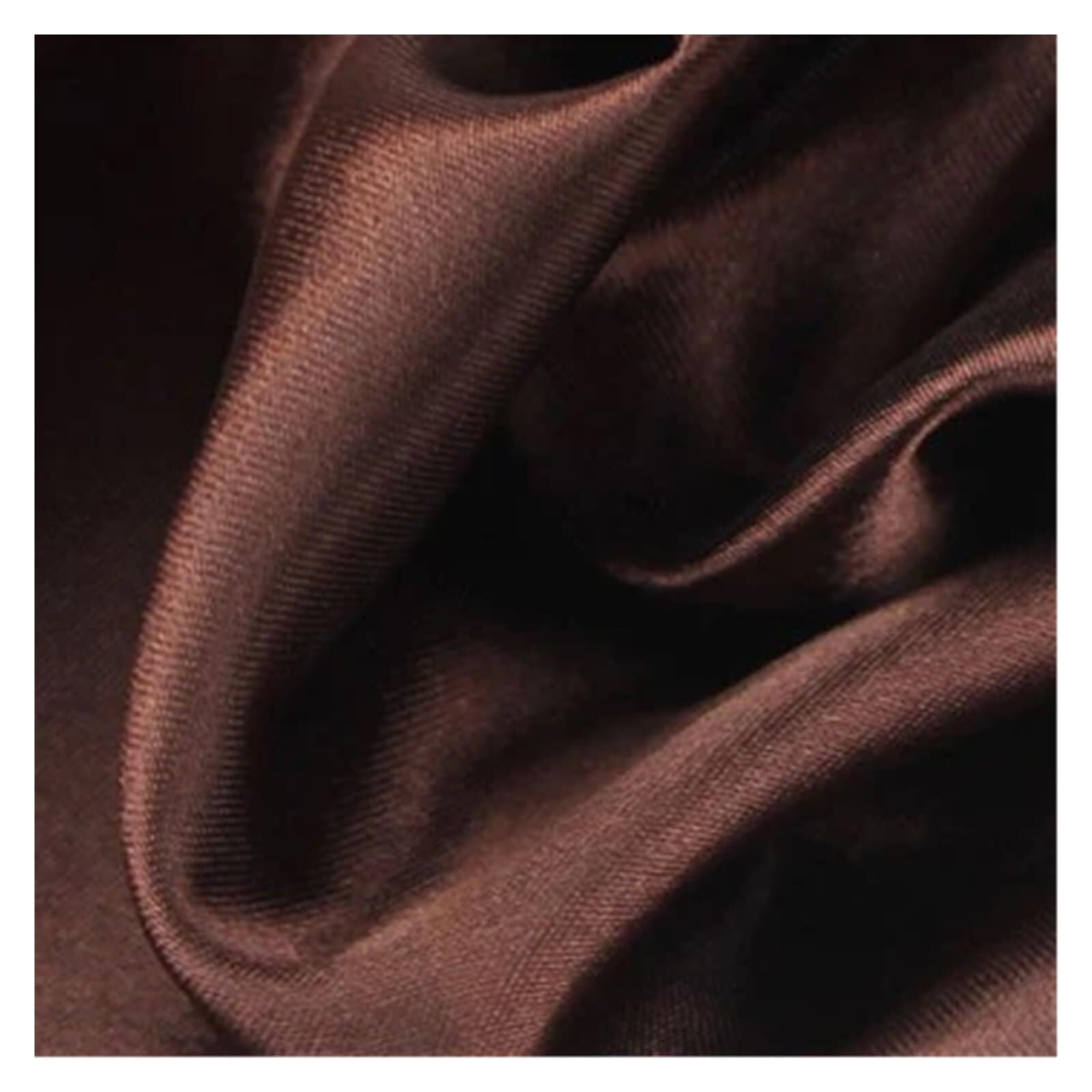 Silk Fabric Polyester Satin Fabric Highend Simulation Silk Gift Box Lining Cloth Solid Color DIY Sewing Doll Dress(Brown,500cm by 150cm)