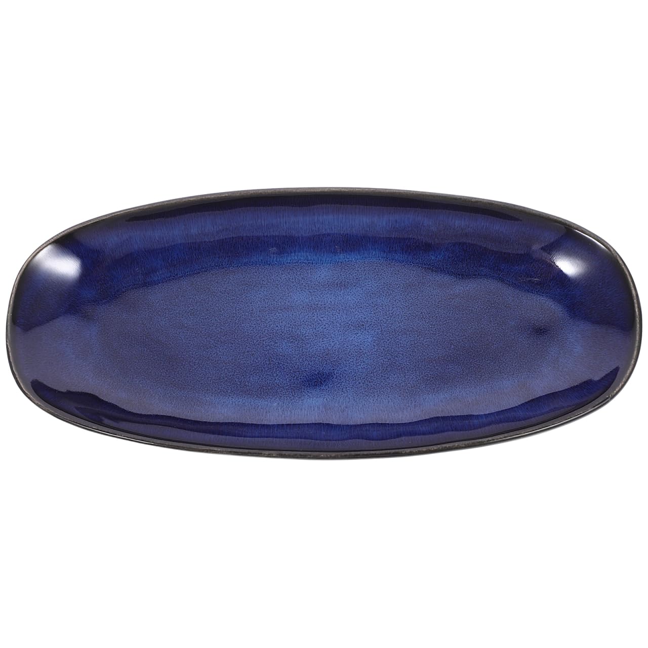Lurrose Ceramic Sushi Plate 11.06In Oval Fish Tray Snack Dish Multipurpose Porcelain Serving Plate for Home Restaurant Hotel