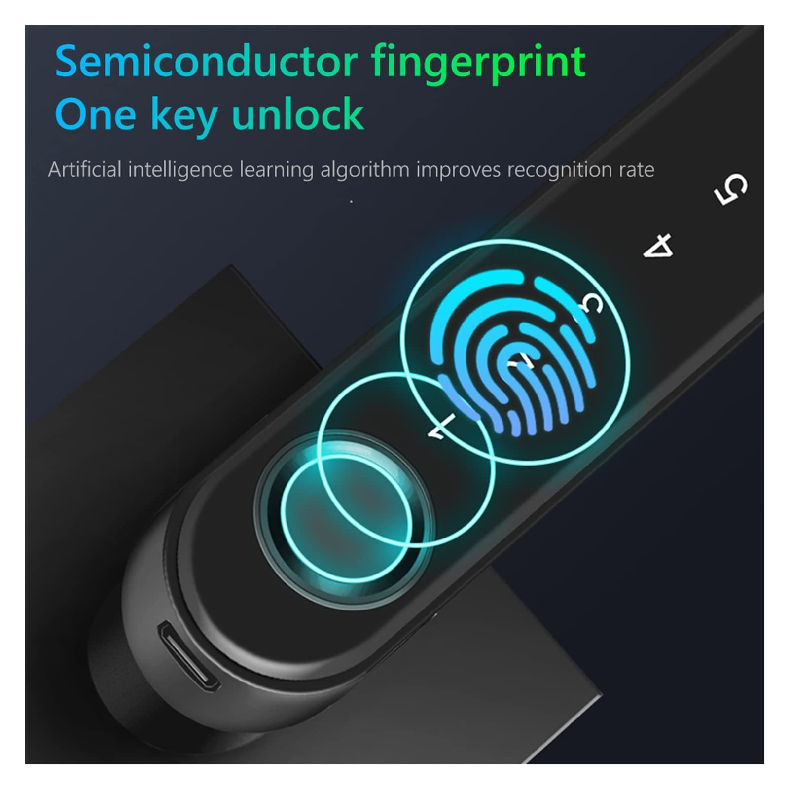 Serratura Smart, Serrature for impronte digitali Maniglia biometrica Serratura for porta intelligente Password for la casa intelligente Gateway di protezione della sicurezza senza chiave(Gateway)