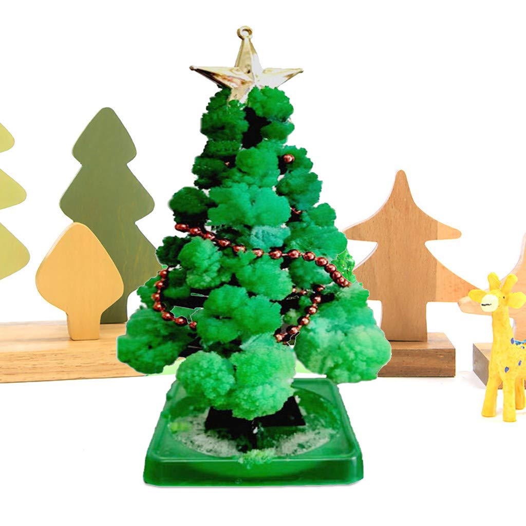 Geduochn Mini Christmas Tree Magic Growing, Paper Tree DIY Crystal Growing Kit/Ornaments Decoration Toy Novelty Xmas Gift Boys Girls Science Kits & Toys Learning Guide (1pc) 2