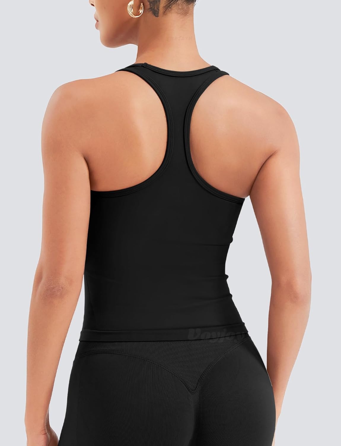 VOYJOY Racerback Workout Tank Tops for Women Square Neck Seamless Camisole Sleeveless Gym Athletic Yoga Shirts - Image 2
