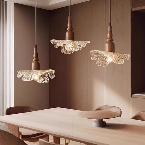 Miniatura 4 de Lámpara colgante de mediados de siglo con pantalla de cristal de flor E27/E26 sockets ajustable cable para comedor sala de estar