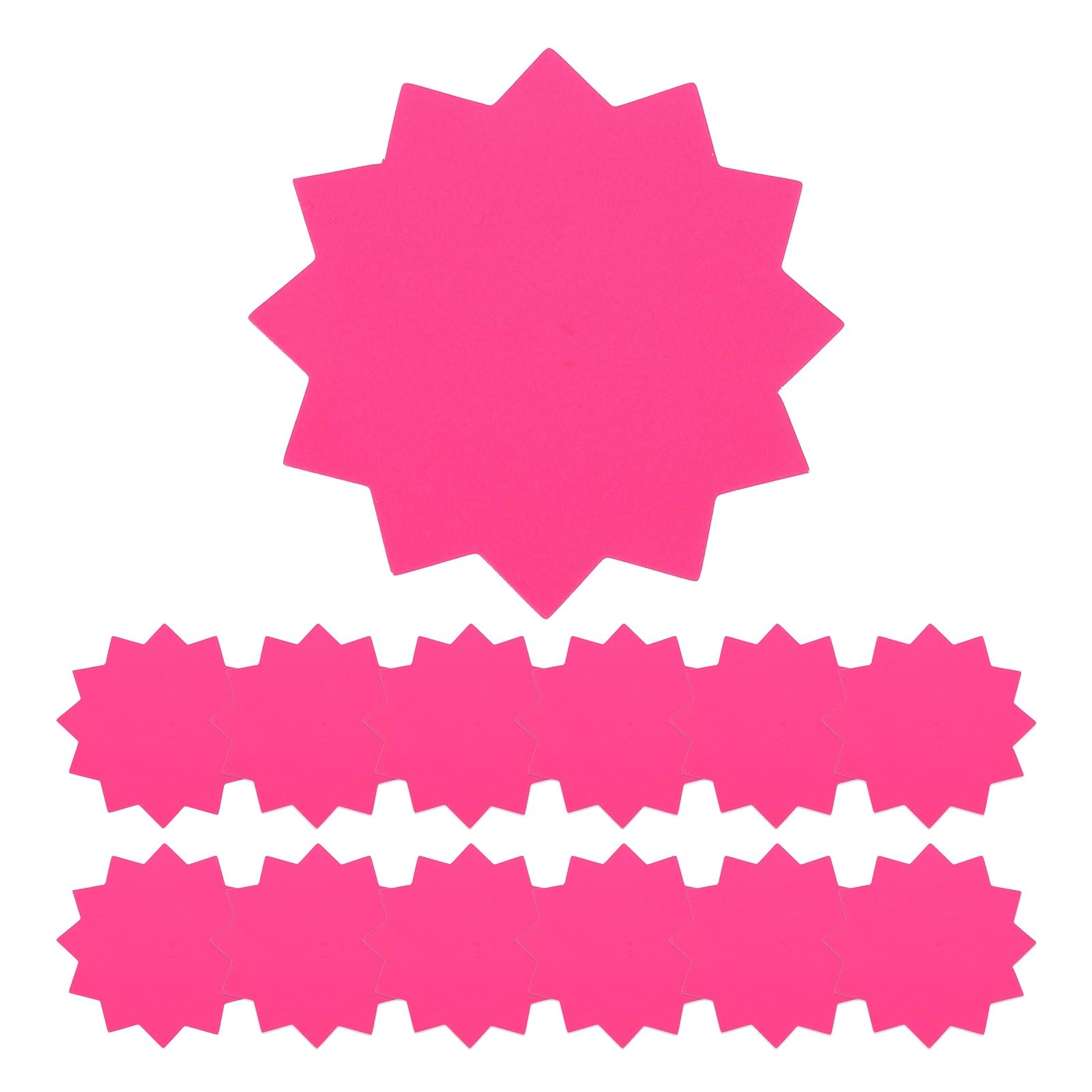 PATIKIL 120pcs Sale Tags, 4" Sale Stickers Blank Price Tag Star Signs Burst Bulletin Board Messages Poster Paper Decorations Labels for DIY Sales Sign Retail Store,Hot Pink