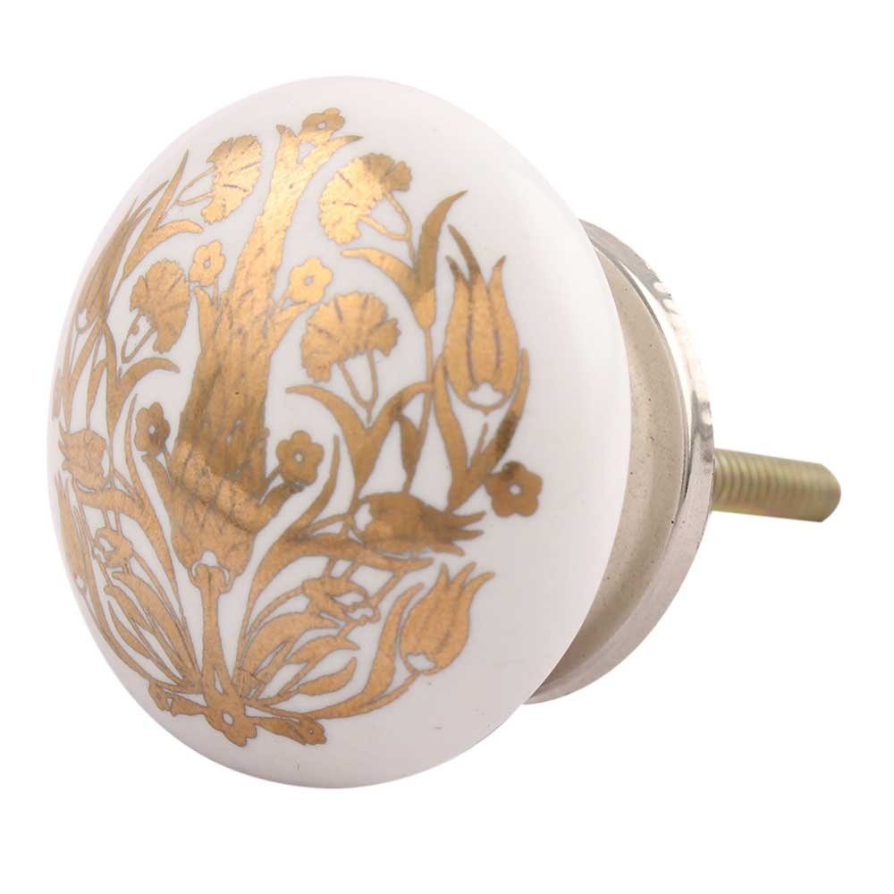 IndianShelf 8 Pack Gold Flower Ceramic Drawer Knobs for Kitchen Cabinet Hardware Door Pulls Decorative Dresser Luxurious Home Décor (B07R5MRBM9) Amazon Price History, Amazon Price Tracker