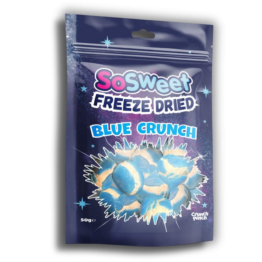 SoSweet Freeze Dried Sweets – Blue Crunch 50g | Intense Flavour | Crispy Fruit Candy Snack | Fun Sweet Treat