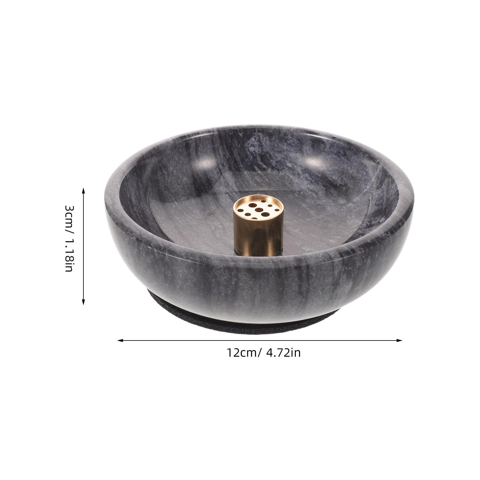 TOYANDONA Quemador de Incienso Decorativo en Hogar Elegante de Mármol y Bronce Soporte Invertido Seguro y Estable para Meditación y Yoga