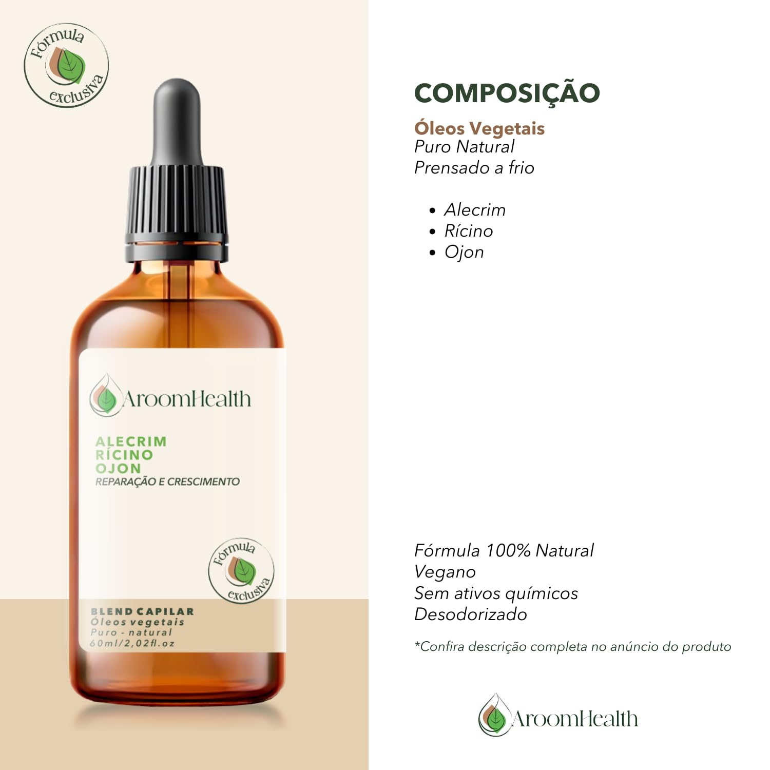 Blend de óleos capilares Reparação e Crescimento – 60 ml em promoção! Veja a oferta e mais achadinhos de Óleos, Séruns e Tônicos 2 Hoje é o melhor dia para comprar Blend de óleos capilares Reparação e Crescimento – 60 ml com aquele preço maroto! Promoção! Aproveite a oferta! 2