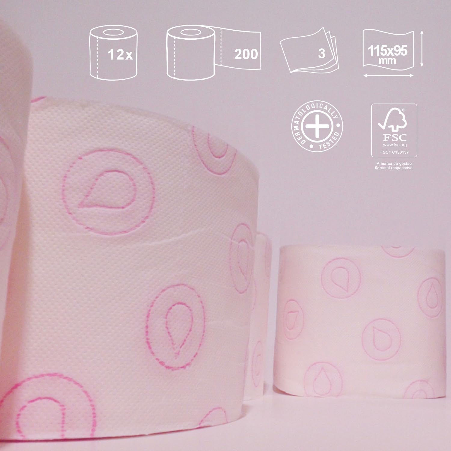 Renova Papel Higiénico Skin Care Plus Decorado Perfumado - 12 Rollos (Papel WC)