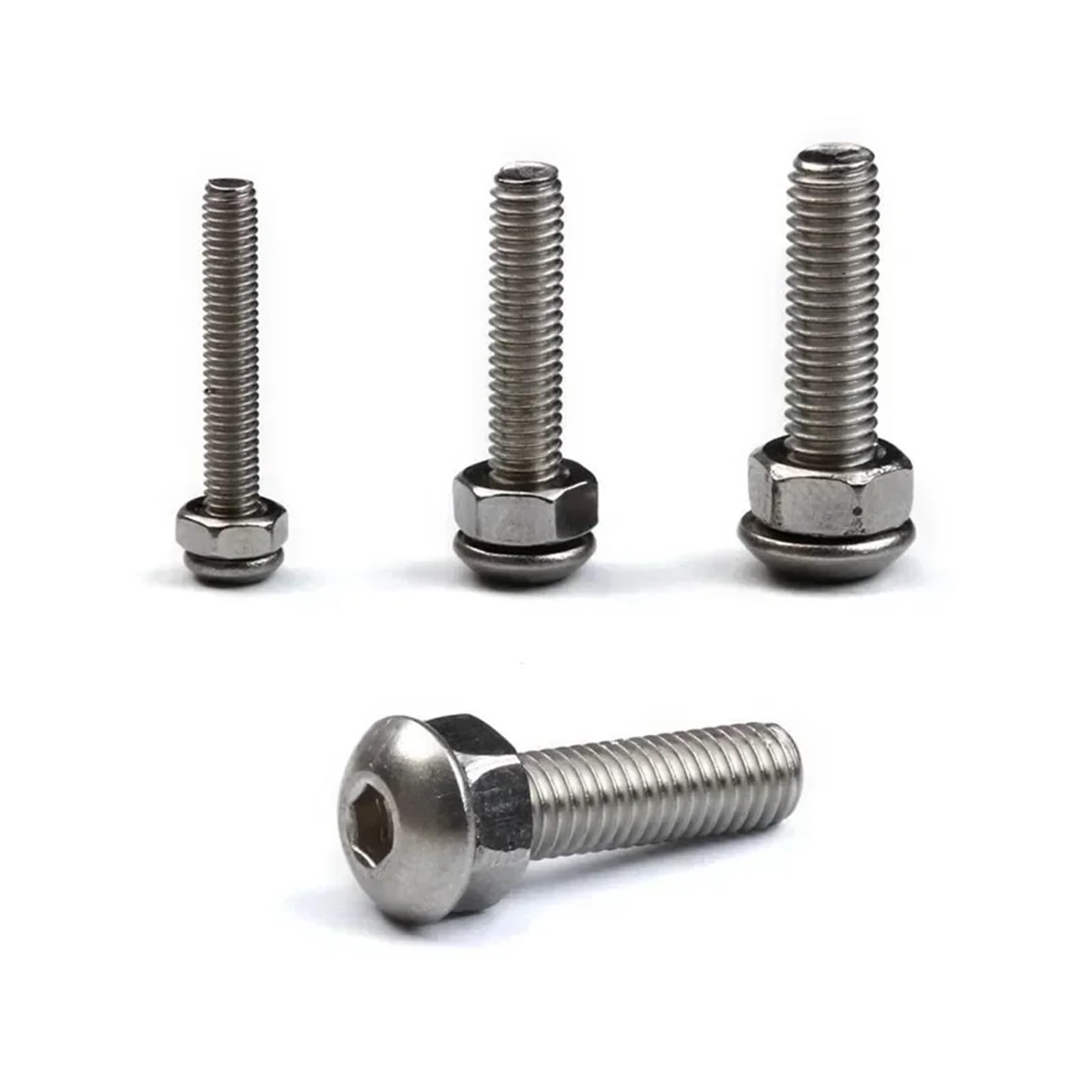 Juego de pernos y tuercas de 515 Uds M3 M4 M5 tornillos de cabeza de botón hexagonal de acero inoxidable Kit surtido de tornillos