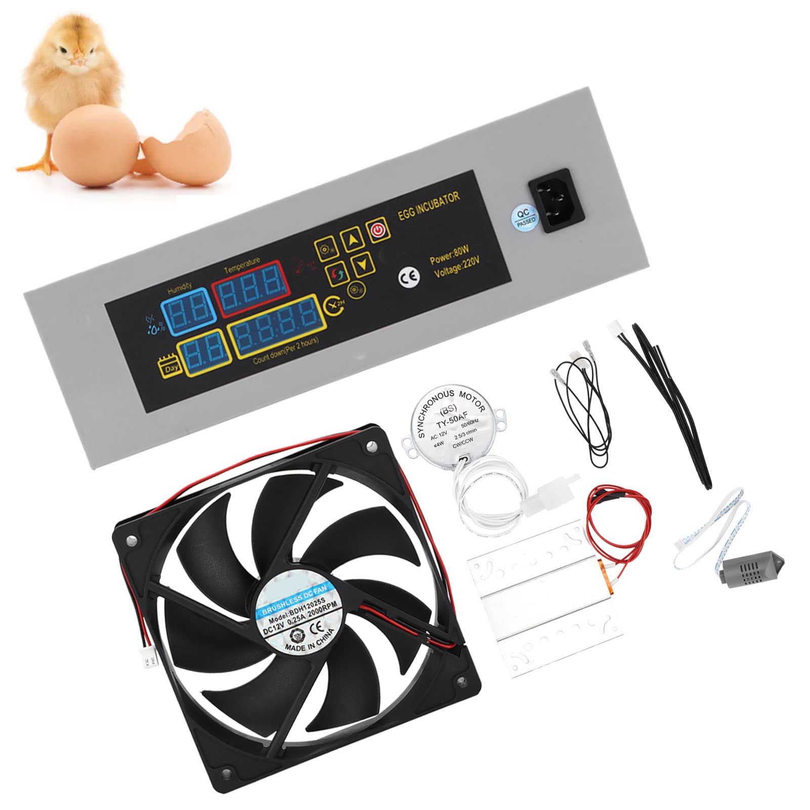Automatischer Inkubator mit digitalem Hygrometer und PTC-Heizung für präzise Temperaturkontrolle Geflügelei-Brüter für Hühner, Wachteln, Enten, frische Kükenaufzucht, Tierzucht zu Hause, Kleinfarm