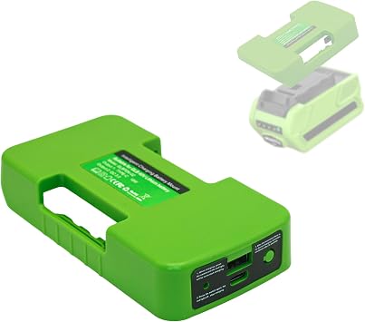 Battery Adapter Compatible with Greenworks 40V Batteries Power Inverter with USB and Type C Port Charge for Phone Bluetooth Headphones Smartwatch
