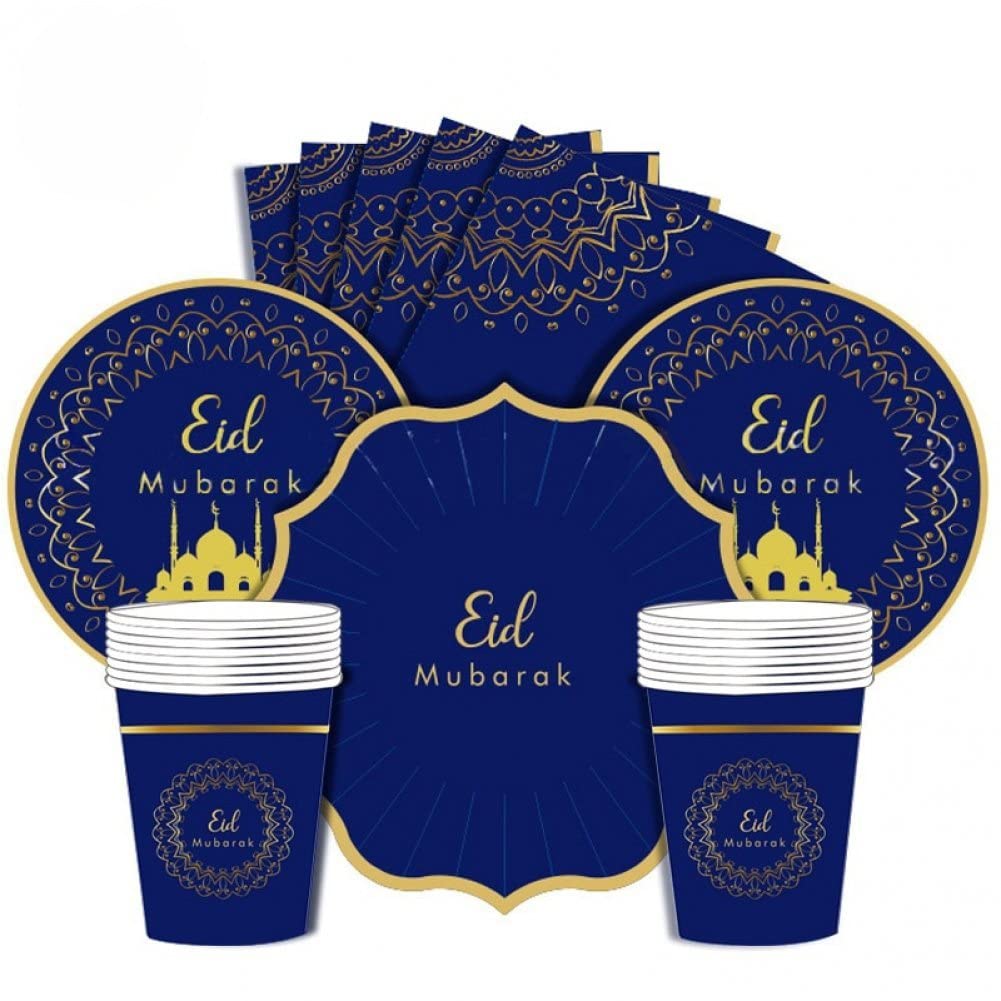 Papieren Uitdeelzakjes Eid Mubarak Roze (6st