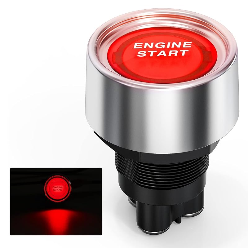 Botão de Partida do Motor Nilight 12 V DC 50 A Vermelho – 1 unidade