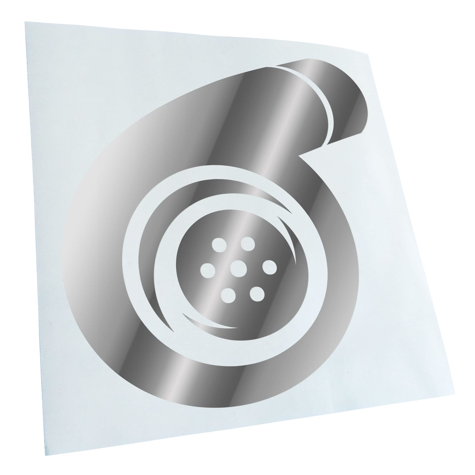 Kiwistar - Car Sticker - Chrome - 30 x 30 cm Turbocharger - Rear Window Car Sticker Weatherproof for Car Truck Moped Truck - Sticker Exterior Self-Adhesive Tuning Accessories for Window Vehicle Window