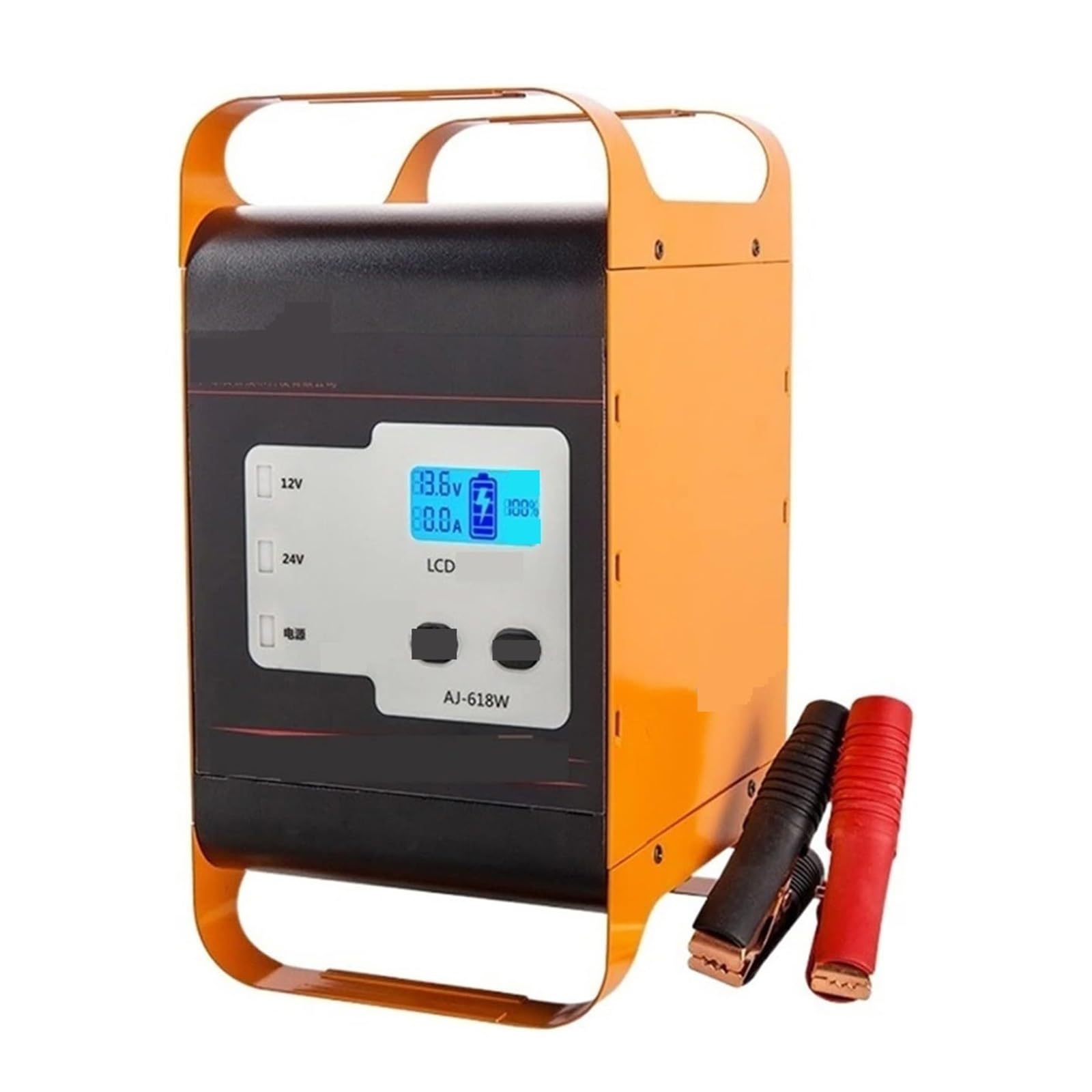 Chargeur De Voiture 400W/600W 12V 24V Camion Batterie Automobile 50A/30A for Au Plomb Facile à Utiliser(Yellow)