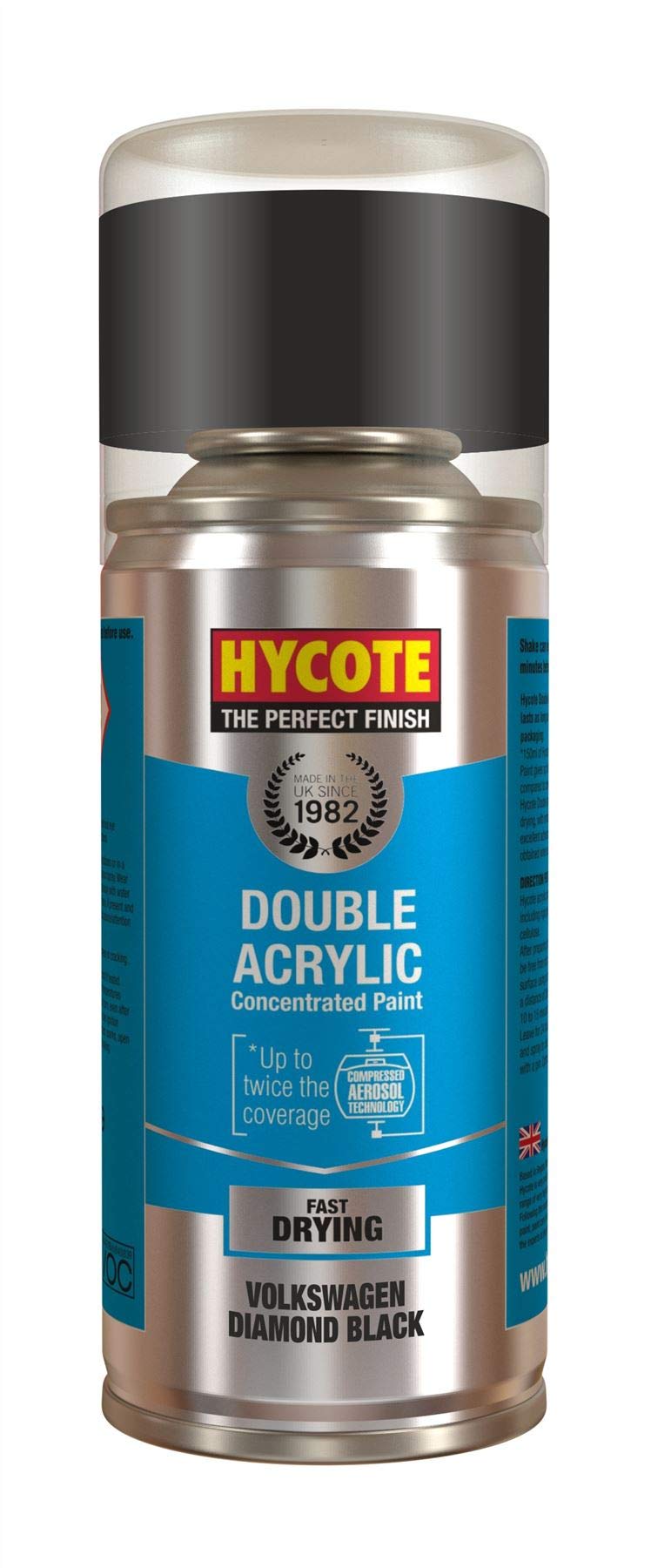 Hycote Black Volkswagen Diamond Double Acrylic Spray Paint 150Ml
