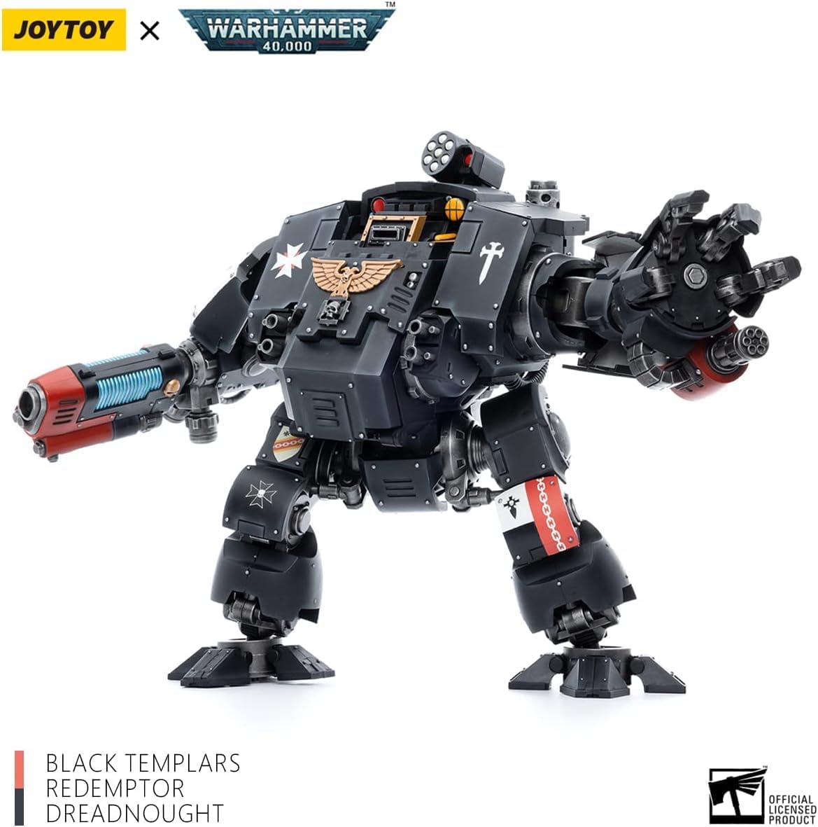 JOYTOY Action Figures Warhammer 40K Black Templars Redemptor Dreadnought 1/18 Movable Model Collectible Figurine Ages 15+