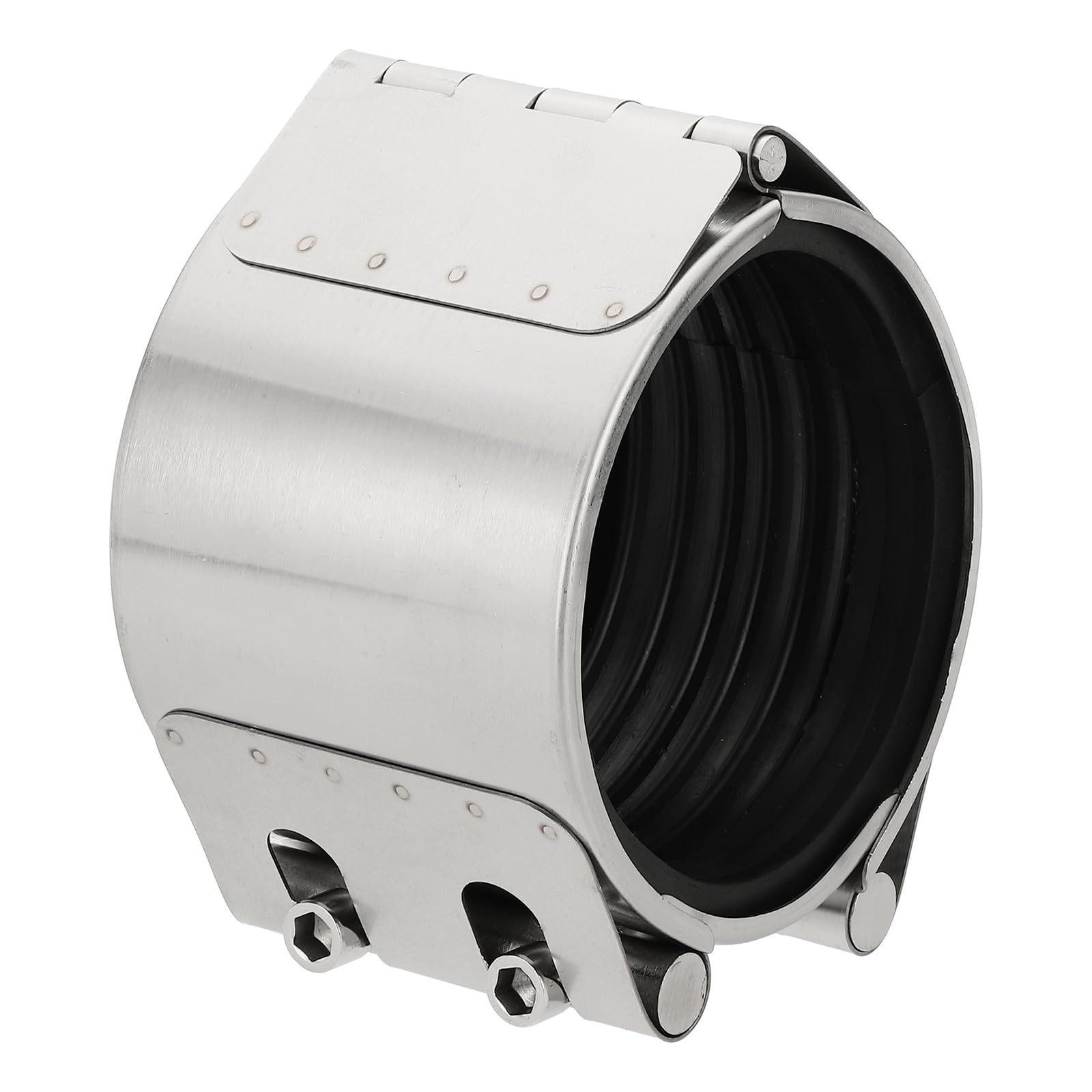 sourcing map Pipe Repair Clamp 5-1/2" OD 138mm-144mm 304 Stainless Steel Leak Sealer Emergency Pipe Repair for Plastic Metal Tubing Water Gas Oil Lines, Silver