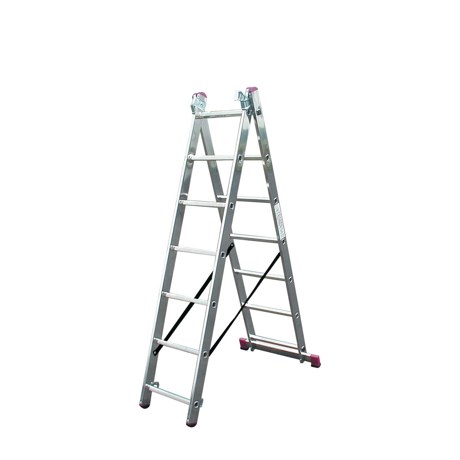 Krause Corda Alu Vielzweckleiter Treppenleiter 3x7 Tritte Leiter Treppenfunktion Klappleiter Anlegeleiter Mehrzweckleiter Stehleiter ausziehbar