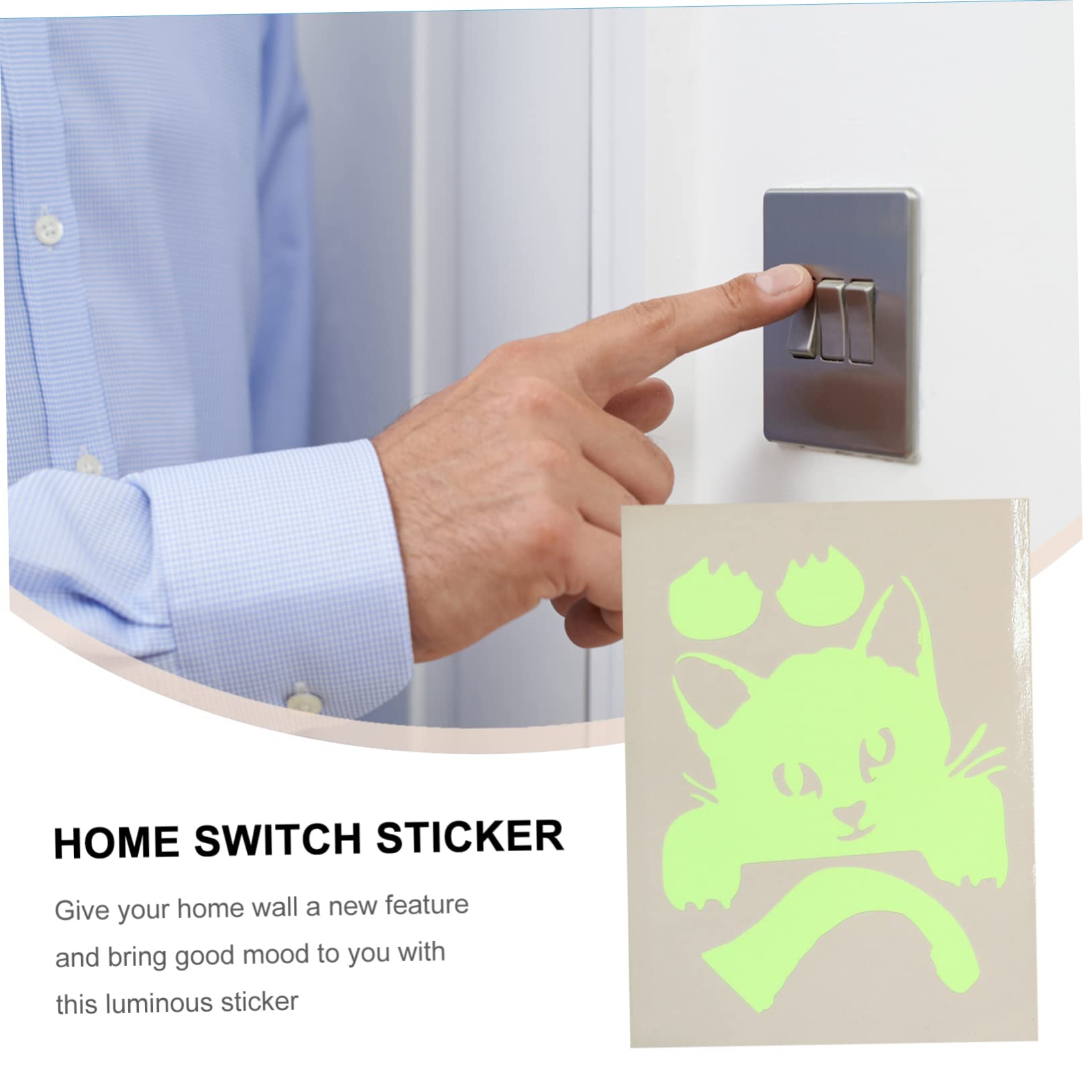 2pezzi Adesivi Murali Luminosi Per Adesivi Creativi Tema Gatto Per Decorare Camera Salotto Cucina e Altro Facili Da Applicare e Realizzati Durevole
