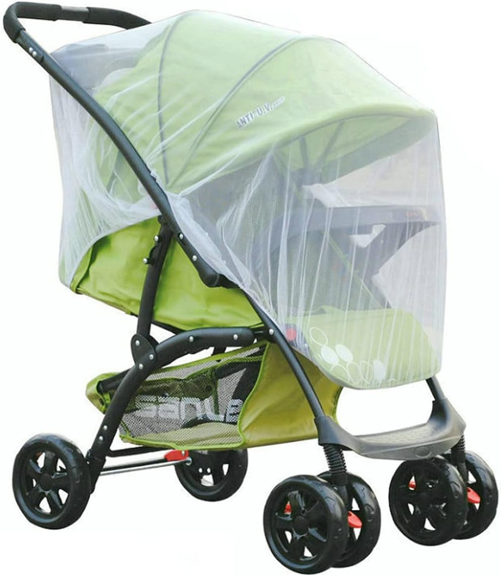 High-Density Baby Stroller Mosquito Net Full Cover Mosquito Netting Multipurpose Breathable Infant Bug Net for Baby Carriers, Pram, Stroller, Car Seats, Cradles (White)
