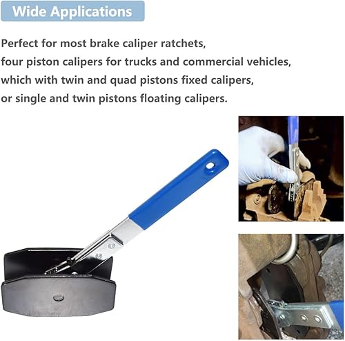 Miniatura 14 de CNWOOAIVE Herramienta de trinquete de pinza de freno Herramienta de prensa de esparcidor de pistón de trinquete para automóvil