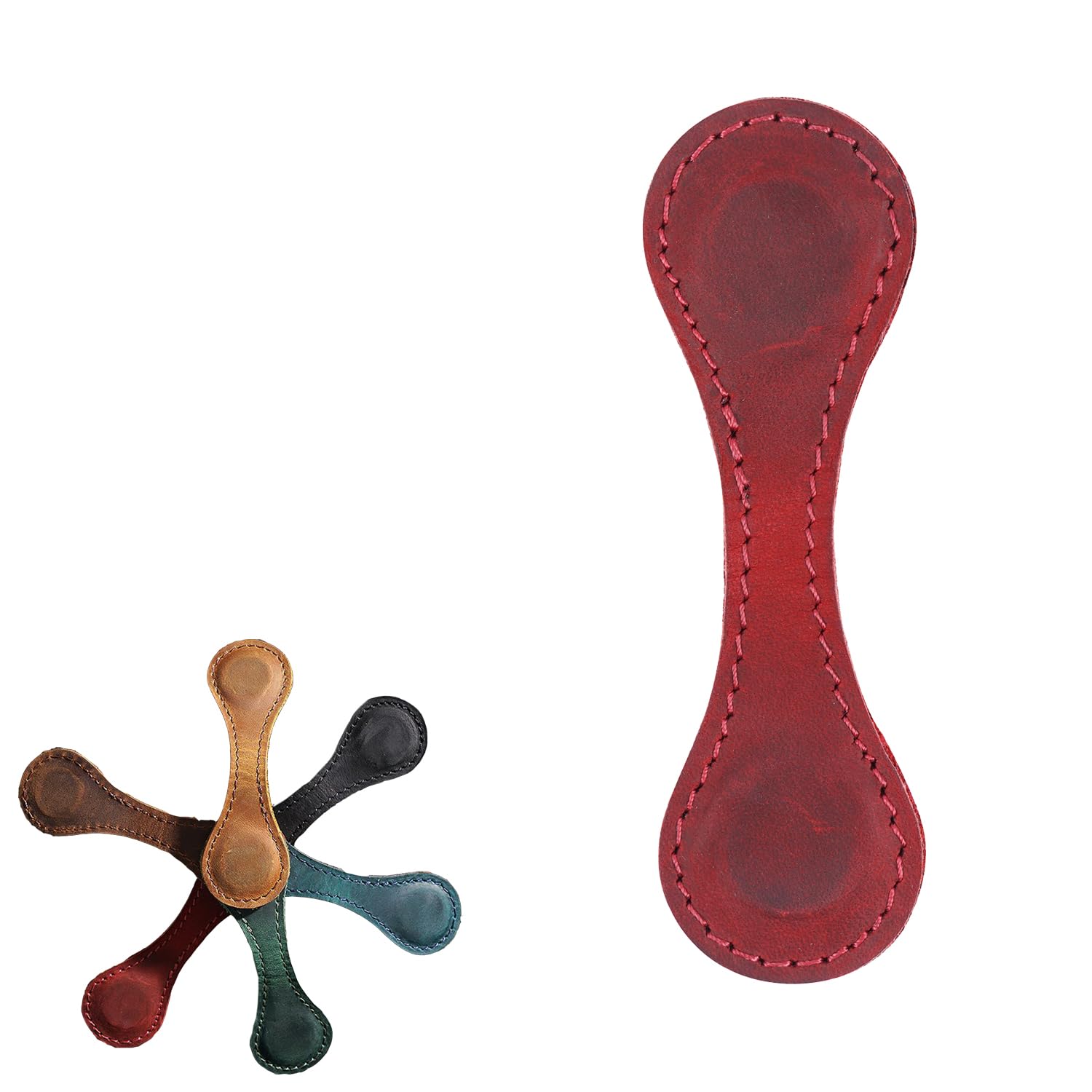 Marcadores de Cuero Personalizados, Marcadores Magnéticos de Cuero, Marcadores Magnéticos Retro, Marcadores Retro, Productos de Moda Imprescindibles para Los Lectores(Rojo)