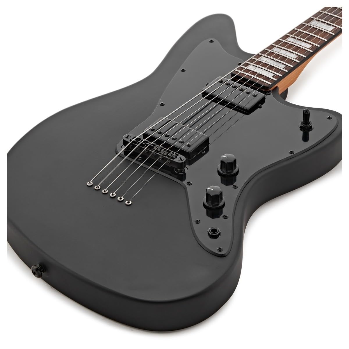 G4M 638 Flicorno soprano baritono chitarra elettrica, Neroout | Manico Acero Tostato 27" Ideale per Accordature Basse, Bassi Equilibrati con Corde .013-.062, Doppi Humbucker Ceramici