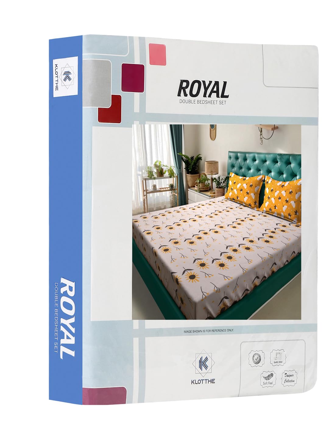 Klotthe Peach Floral 300 TC Cotton Blend Double Bedsheet in Book Fold Packing 4
