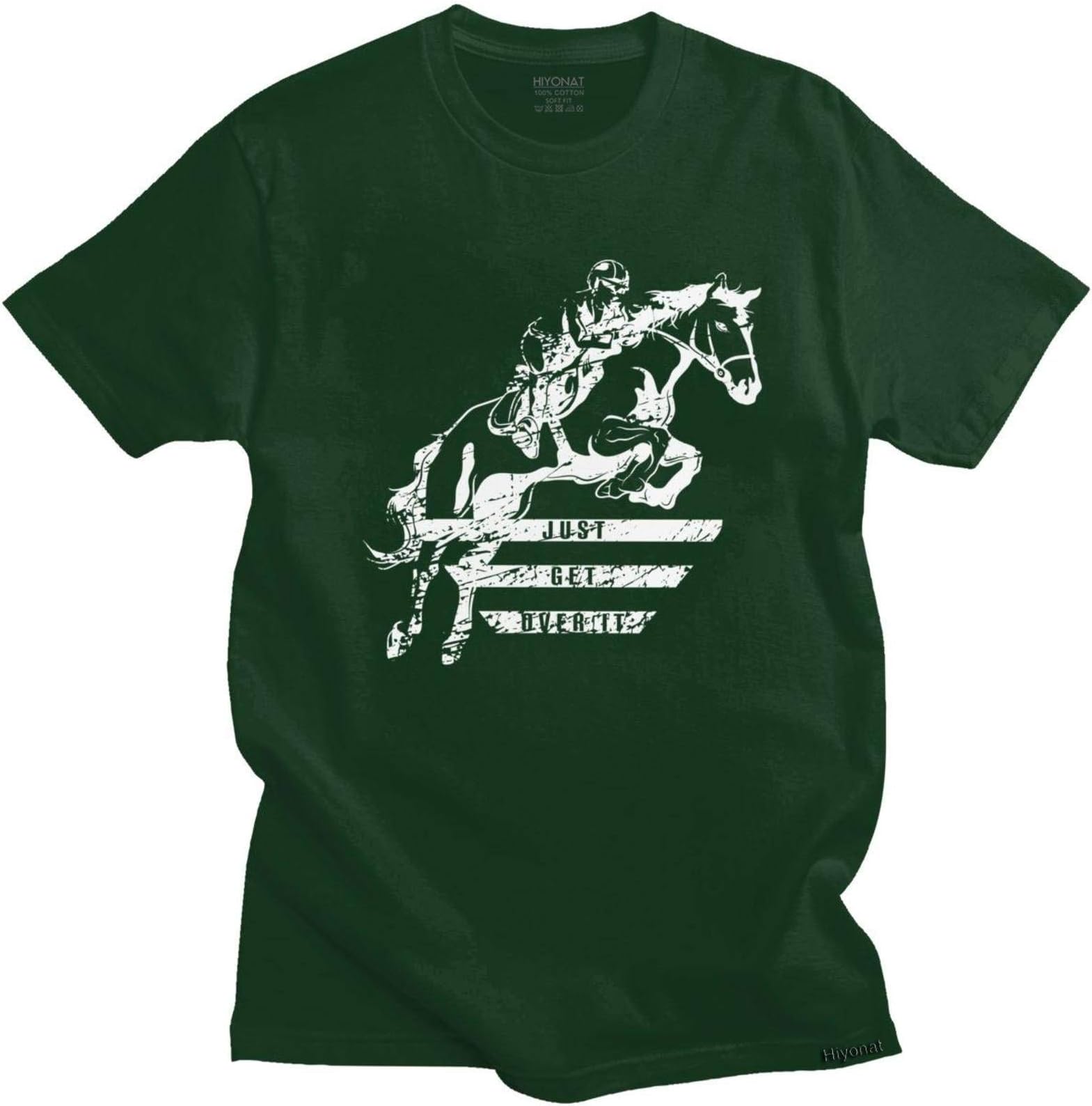 Cool Mens Show Jumping Horse T-shirt Short- Sleeve Cotton Tshirt Designer Equestrian Sports Tee Tops Streetwear T Shirt Apparel