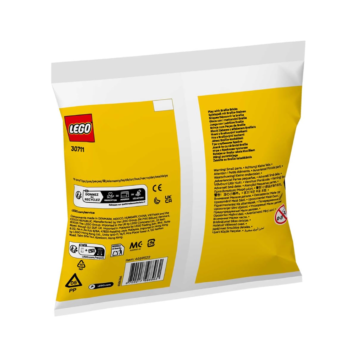 LEGO Braille Bricks Educational Set 30711, Interactive Tactile Learning Polybag with 10 Pieces, Ages 6+ - Image 2