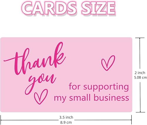 Miniatura 2 de Tarjetas de agradecimiento rosas para pequeñas empresas, 2 tarjetas de agradecimiento para pequeñas empresas de 3.5 pulgadas, 120 tarjetas de