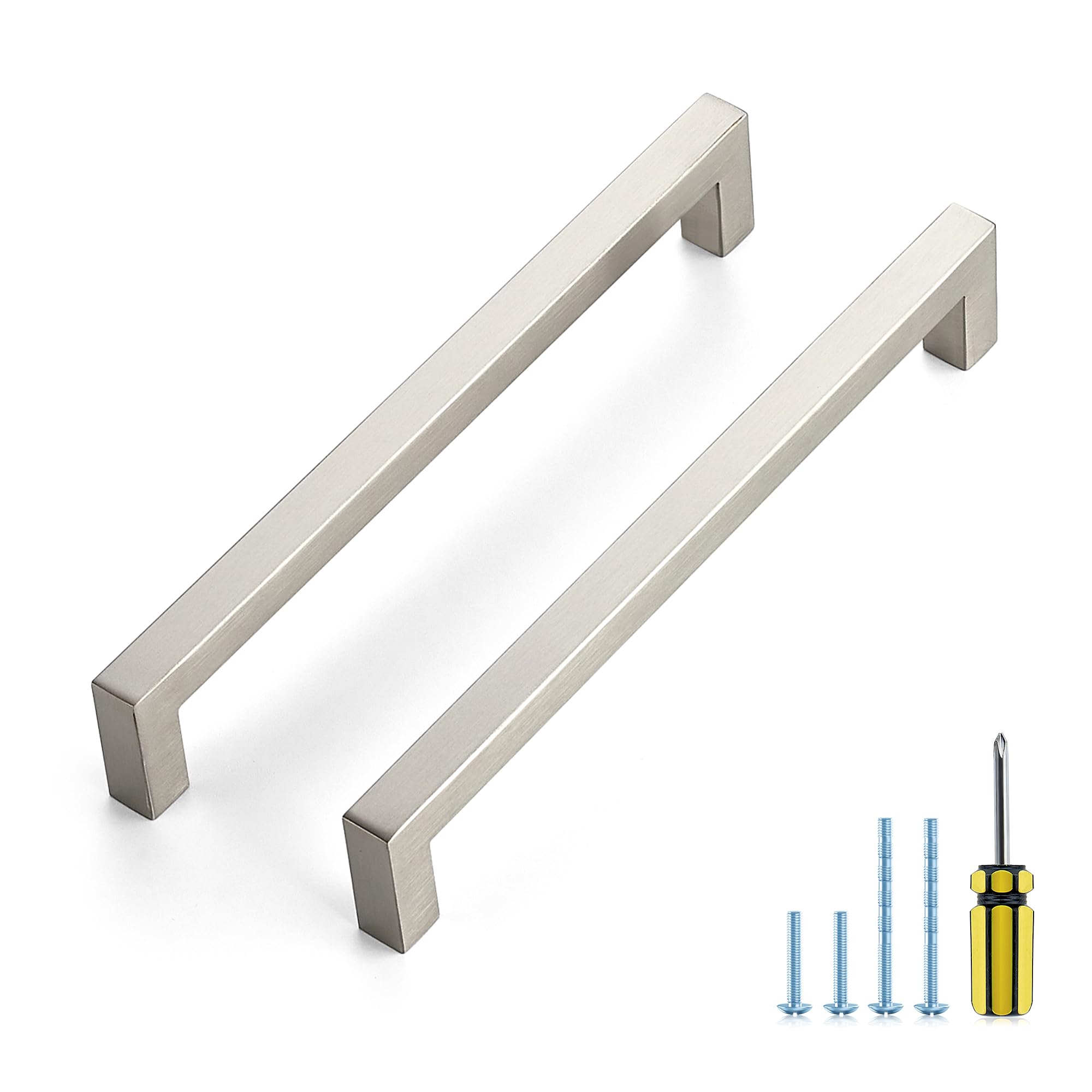 Ravinte Brushed Nickel Square Pulls Cabinet Handles,7-1/2 Inch,5 Pack
