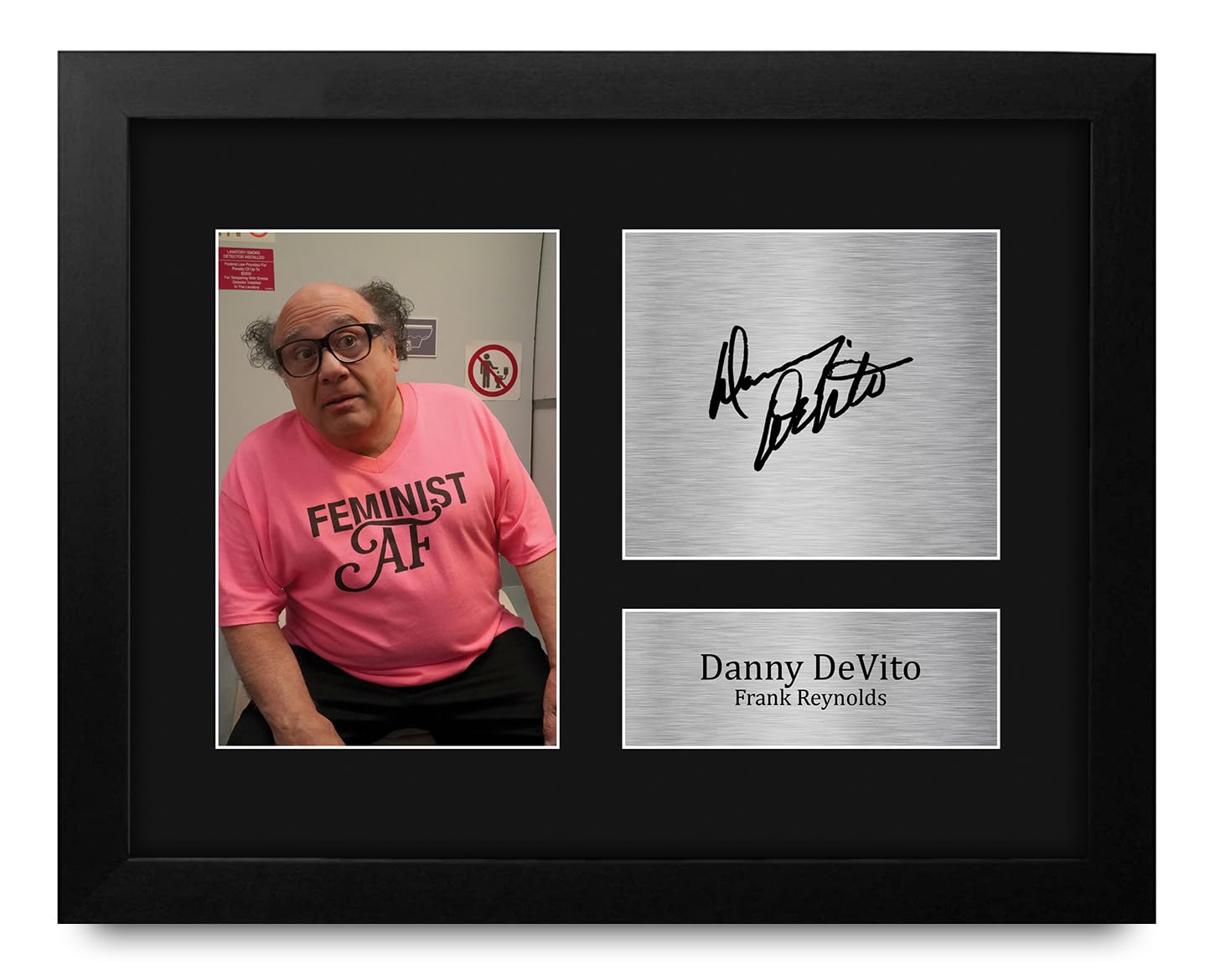 HWC Trading Danny DeVito Always Sunny in Philadelphia Framed Gifts Printed Signed Autograph Picture for TV Show Fans - US Letter Size