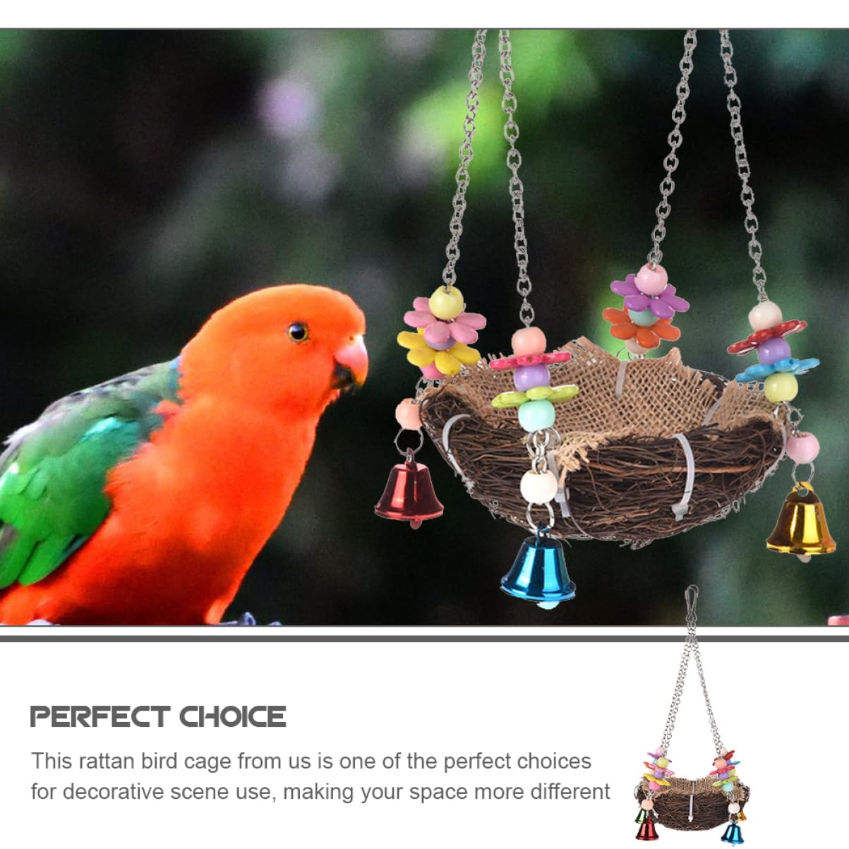 VANZACK 3 Piezas Nido Colgante Nido De Pájaro Colgante Nidos De Pájaros para Jaulas Escondite De Jaula De Pájaros Periquito De Invierno Aves Rota Pequeño Loro Cesta Colgante