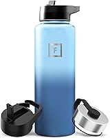 Vista 99 de IRON °FLASK Frasco de hidratación para acampar y senderismo con pajilla, botella de agua deportiva de acero inoxidable con aislamiento de boca