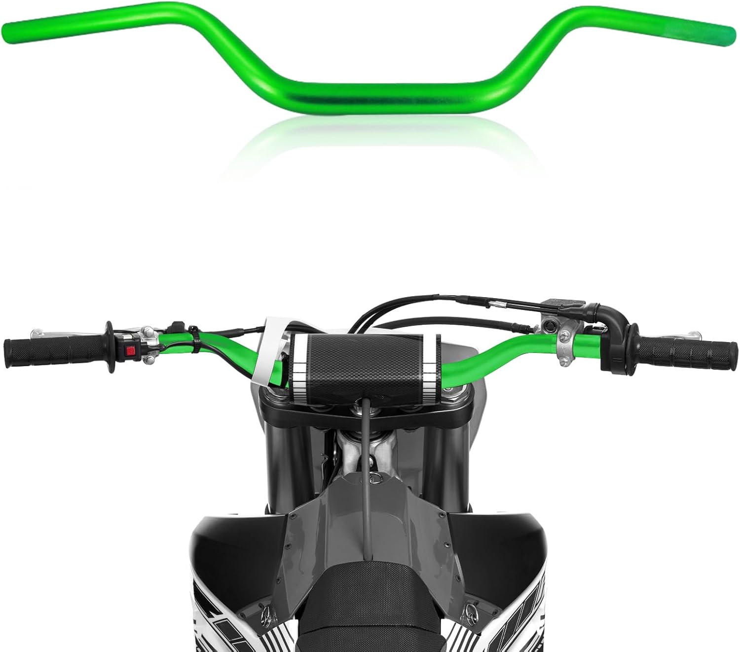 Motorcycle Handlebars 11/8" 28mm Fat Handle Bars CNC Universal for KLX 110 KLX300 KX250 KX250F KX450F Dirt Pit Bike Green