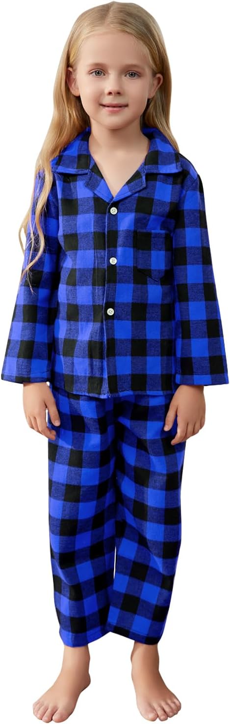 QZH.DUAO Family Christmas Pjs Matching Sets Plaid Pajamas Long Sleeve Holiday Sleepwear Set Loungewear Set - Image 2