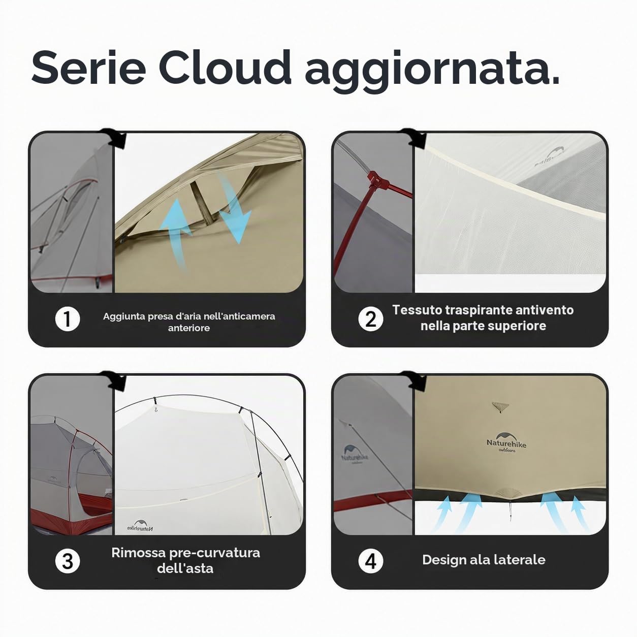 Naturehike Cloud Up, tenda da backpacking autoportante per 2 persone, ultraleggera, in nylon a doppio strato, per due persone (2 persone, nylon 20D, verde foresta)