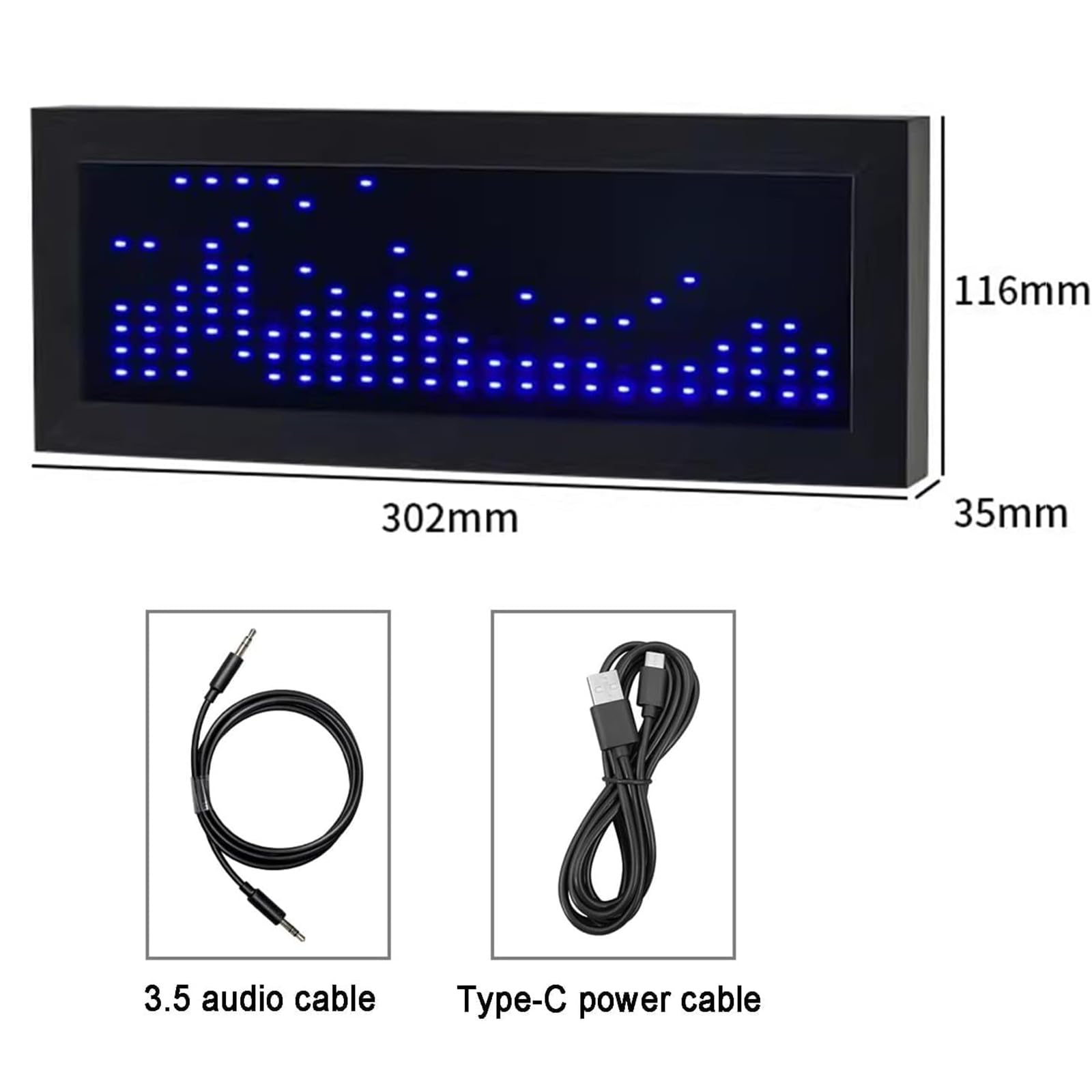 Luz LED De Ritmo Musical, Pantalla RGB, Rango De Señal De Espectro Completo Y Control De Voz + Control De Línea, Alimentación Por USB, Para Escritorio, Mesita De Noche, Coche, Oficina, Regalo